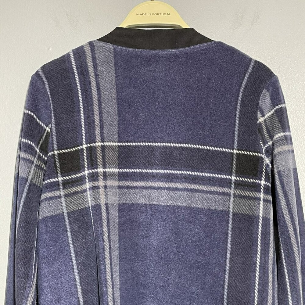 Dkny Duster Jacket Kimono Cardigan Tunic Fleece Women Size S Plaid Open Comfy - Picture 10 of 10